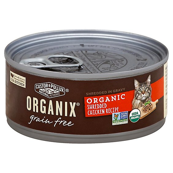 Castor & Pollux Organix Cat Food Grain Free Organic Shredded Chicken Recipe - 5.5 Oz