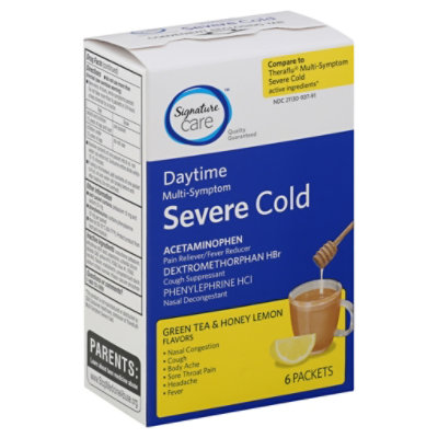 Signature Care Severe Cold Green Tea & Honey Lemon - 6 Count