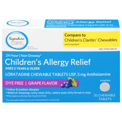 Signature Select/Care Allergy Relief Child Grape Chewable Tab - 20 Count - Image 4