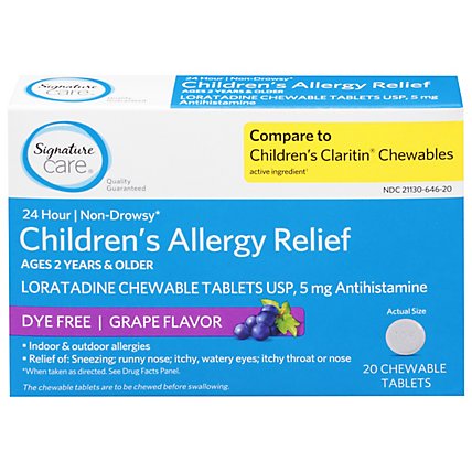 Signature Care Allergy Relief Child Grape Chewable Tab - 20 Count - Image 2