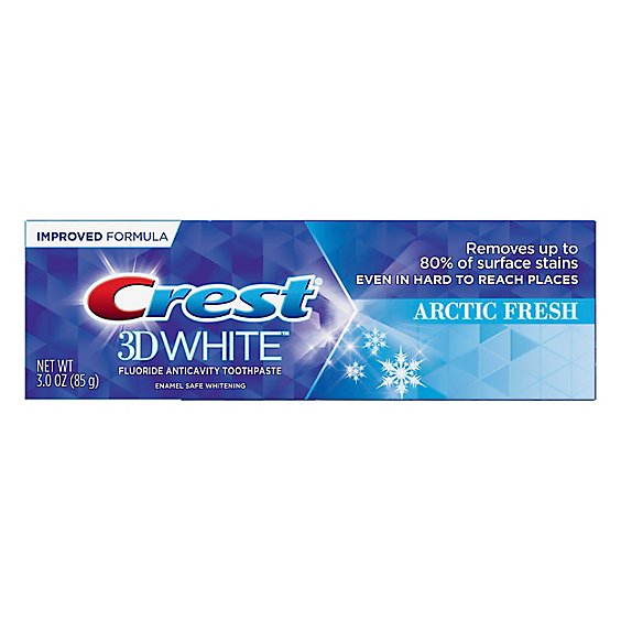 Crest 3D White Toothpaste Fluoride Anticavity Whitening Arctic Fresh - 3 Oz