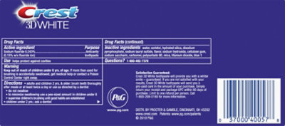 Crest 3D White Toothpaste Fluoride Anticavity Whitening Arctic Fresh - 2-4.1 Oz - Image 5