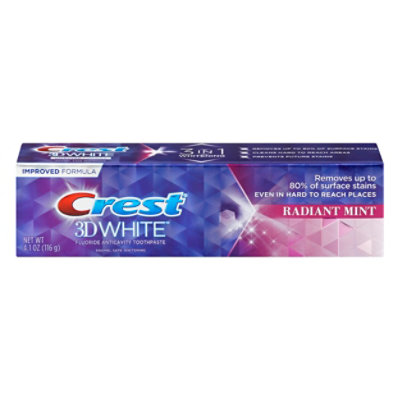 Crest 3D White Toothpaste Fluoride Anticavity Whitening Radiant Mint - 4.1 Oz - Image 3