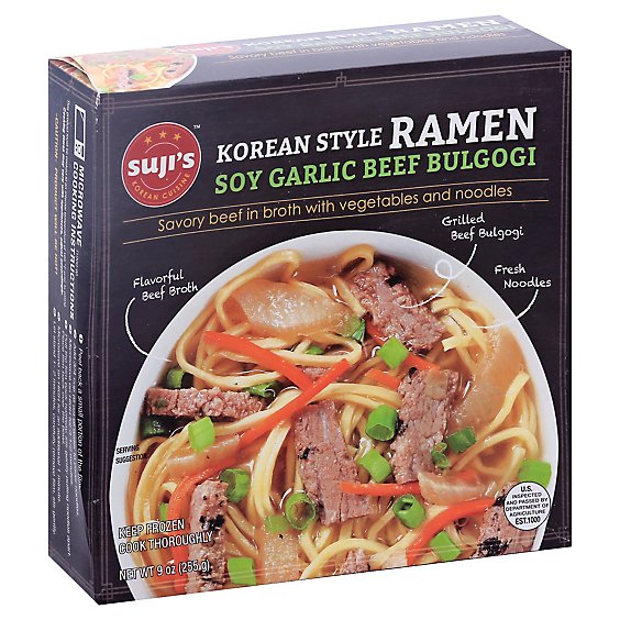 Sujis Ramen Korean Style Soy Garlic Beef - 9 Oz