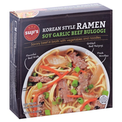Sujis Ramen Korean Style Soy Garlic Beef - 9 Oz