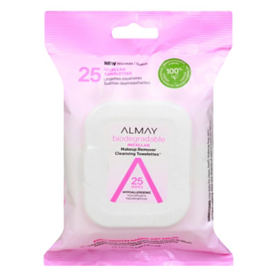 Almay Biodegradable Micellar Makeup Remover Cleansing Towelettes - 25 Count
