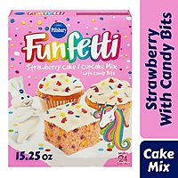 Pillsbury Funfetti Cake And Cupcake Mix Strawberry With Candy Bits - 15.25 Oz - Image 1