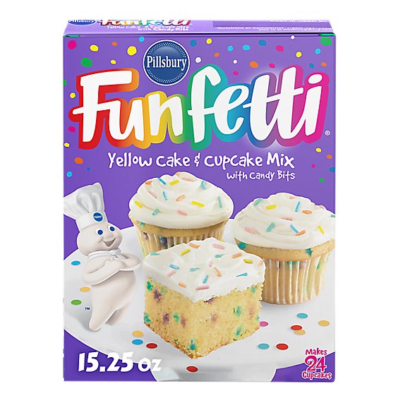 Pillsbury Funfetti Cake And Cupcake Mix Yellow With Candy Bits - 15.25 Oz