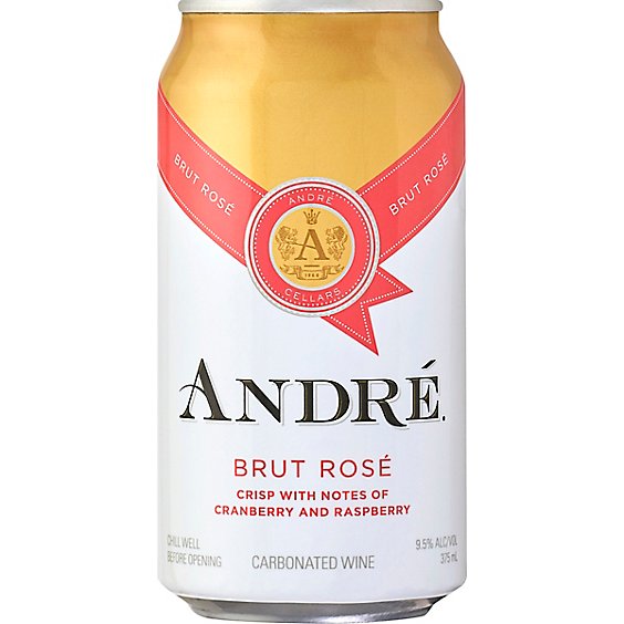 Andre Brut Rose Bubbly Wine Single Serve Can - 375 Ml