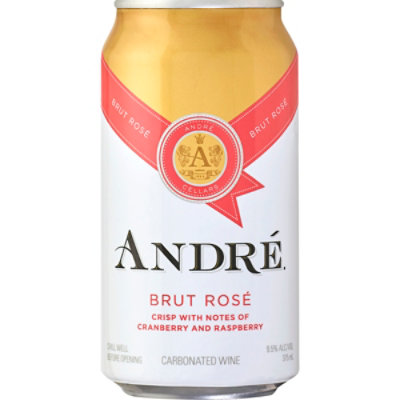 Andre Brut Rose Bubbly Wine Single Serve Can - 375 Ml