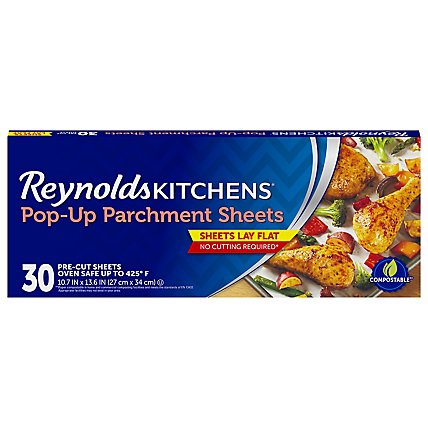 Reynolds Kitchens Parchment Paper Sheets Pop Up 10.7 Inch X 13.6 Inch - 30 Count - Image 2