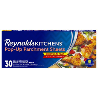 Reynolds Kitchens Parchment Paper Sheets Pop Up 10.7 Inch X 13.6 Inch - 30 Count