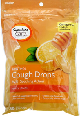 Signature Care Cough Drops Menthol Hny Lemon Vp - 80 Count - Image 2