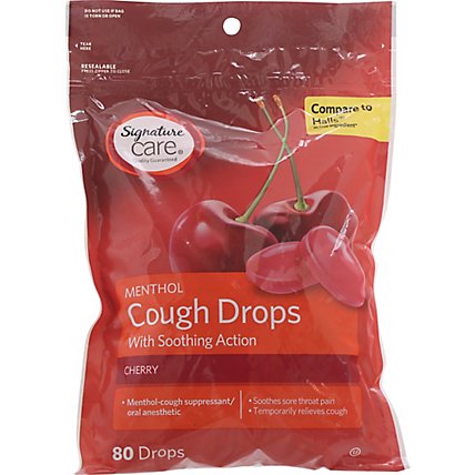 Signature Care Cough Drops Menthol Cherry Vp - 80 Count - Image 2
