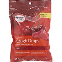 Signature Care Cough Drops Menthol Cherry Vp - 80 Count - Image 2