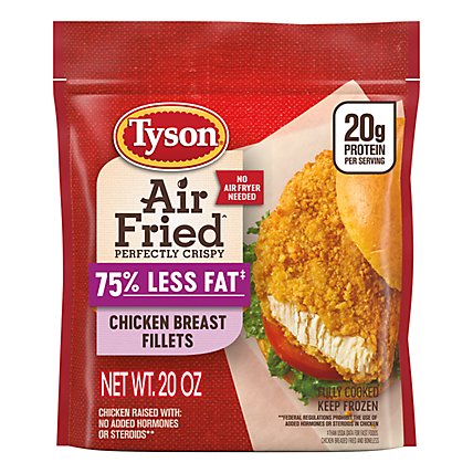 Tyson Air Fried Perfectly Crispy Chicken Breast Fillets Frozen - 20 Oz. - Image 1