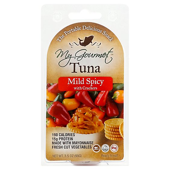 MyGourmet Tuna With Crackers Mild Spicy - 3.5 Oz