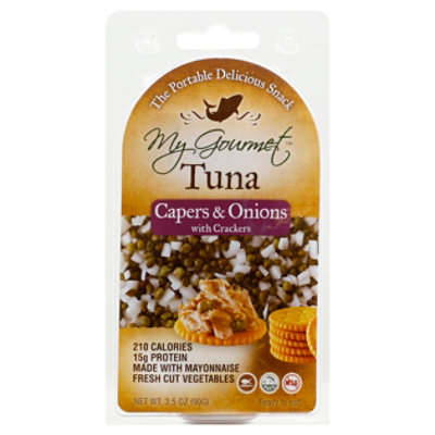 MyGourmet Tuna With Crackers Capers & Onions - 3.5 Oz - Image 1