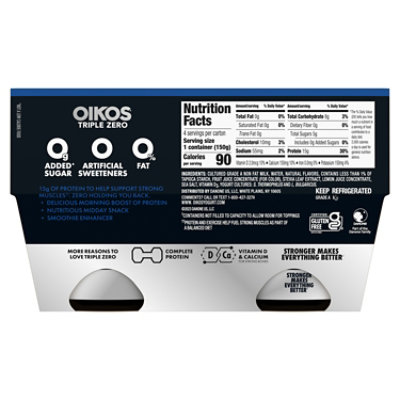 Oikos Triple Zero Blueberry Greek Yogurt Multipack - 4-5.3 Oz - Image 2