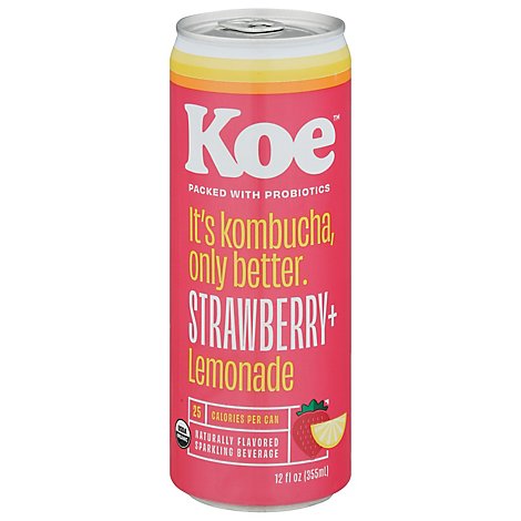 KOE Organic Kombucha Strawberry Lemonade - 12 Fl. Oz.