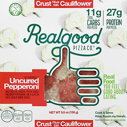 The Real Good Food Co Personal Cauliflower Pepperoni Pizza - 5.5 Oz - Image 2