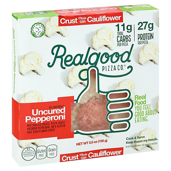 The Real Good Food Co Personal Cauliflower Pepperoni Pizza - 5.5 Oz
