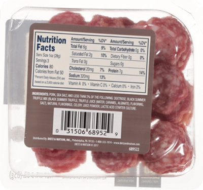 Dietz & Watson Originals Truffle Salami Medallions Abf - 3 Oz - Image 6