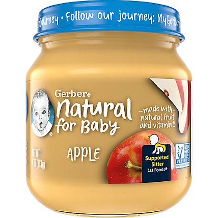 Gerber 1st Foods Natural For Baby Apple Baby Food Jar - 4 Oz - Image 1