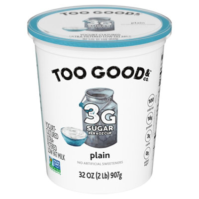 Two Good Plain Low Fat Lower Sugar Greek Yogurt - 32 Oz