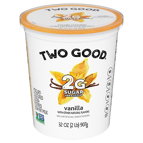Two Good Vanilla Low Fat Lower Sugar Greek Yogurt - 32 Oz
