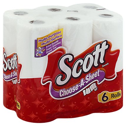 Scott Choose A Sheet Paper Towels 1 Ply Sheets - 6 Roll - Image 1