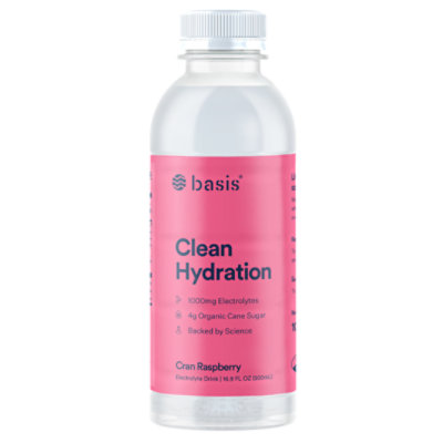 Basis Clean Hydration Electrolyte Drink Cran Raspberry - 16.9 Fl. Oz