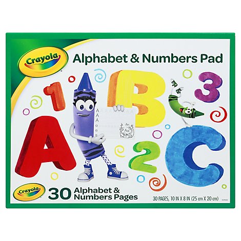 Crayola Alphabet & Numbers Pad 10x8 Inch 30 Sheets - Each