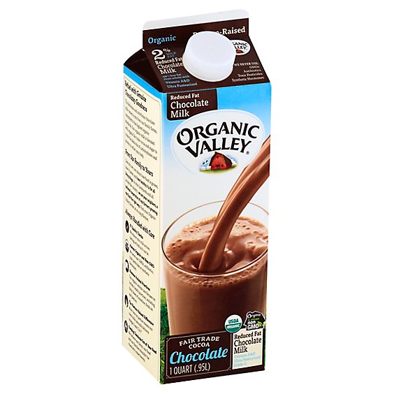 Organic Valley Milk Organic Reduced Fat 2% Milkfat Chocolate 1 Quart - 0.95 Liter