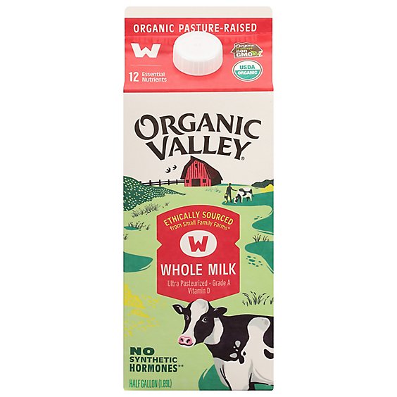 Organic Valley Milk Organic Whole Local Half Gallon - 1.89 Liter