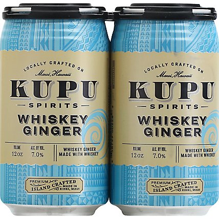 Kupu Spirits 4pk Can Whiskey Ginger - 4-12 Fl. Oz. - Image 2