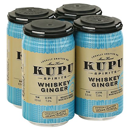 Kupu Spirits 4pk Can Whiskey Ginger - 4-12 Fl. Oz. - Image 1