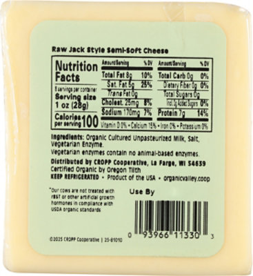 Organic Valley Organic Cheese Raw Jack Style - 8 Oz - Image 5