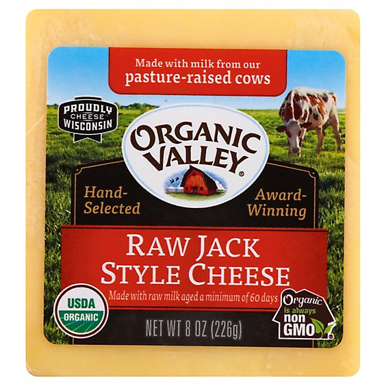 Organic Valley Organic Cheese Raw Jack Style - 8 Oz