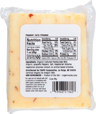 Organic Valley Organic Cheese Pepper Jack - 8 Oz - Image 6