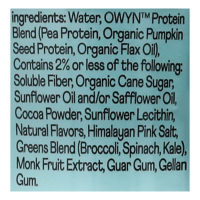 OWYN Protein Drink Plant Based Dark Chocolate - 12 Fl. Oz. - Image 4