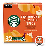 Starbucks 100% Arabica Naturally Flavored Pumpkin Spice K Cup Coffee Pods Box 32 Count - Each - Image 1