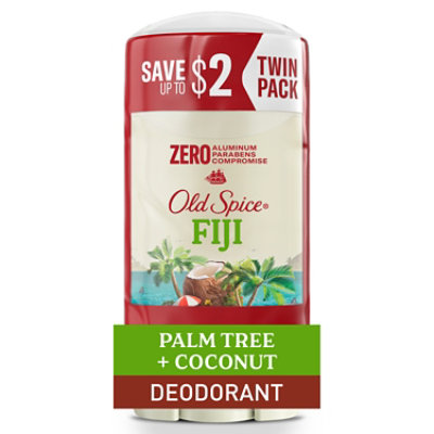 Old Spice Aluminum Free Mens Deodorant Fiji with Palm Tree Twin Pack - 2-3 Oz