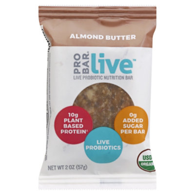 PROBAR Live Nutrition Bar Live Probiotic Almond Butter - 2 Oz