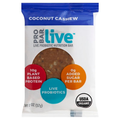 PROBAR Live Nutrition Bar Live Probiotic Coconut Cashew - 2 Oz