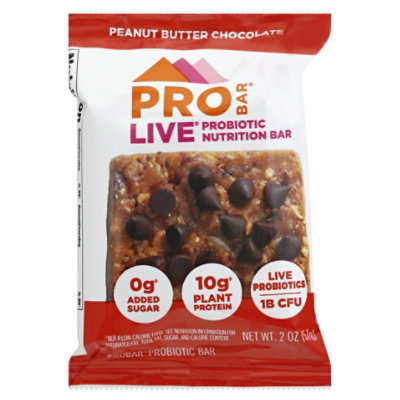 PROBAR Live Nutrition Bar Live Probiotic Peanut Butter Chocolate Chip - 2 Oz