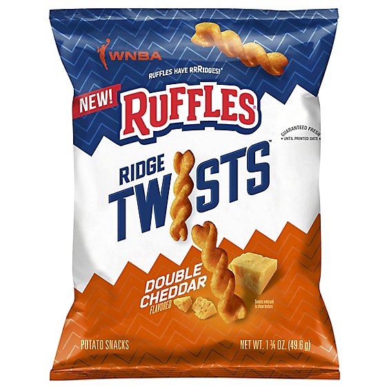 Ruffles Ridge Twists Double Cheddar Chips - 1.75 Oz.