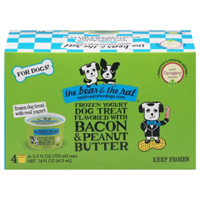 The Bear & The Rat Dog Treat Frozen Yogurt Flavored With Bacon & Peanut Butter - 4-3.5 Fl. Oz. - Image 3