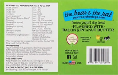 The Bear & The Rat Dog Treat Frozen Yogurt Flavored With Bacon & Peanut Butter - 4-3.5 Fl. Oz. - Image 5