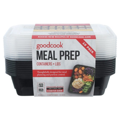 GoodCook Meal Prep Containers, Single Compartment 10-Pack
